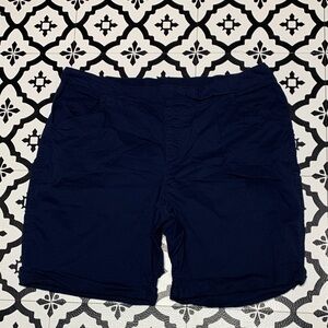 Karen Scott Dark Blue Flat Front Shorts